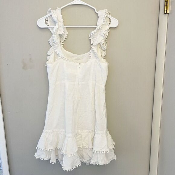 Saints & Secrets White Ruffle Mini Dress Medium Women’s Layered Bubble Party - Picture 11 of 12